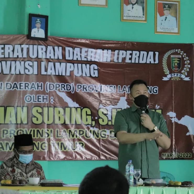 Noverisman Subing Sosialisasikan Perda Adaptasi Kebiasaan Baru di Desa Taman Negeri