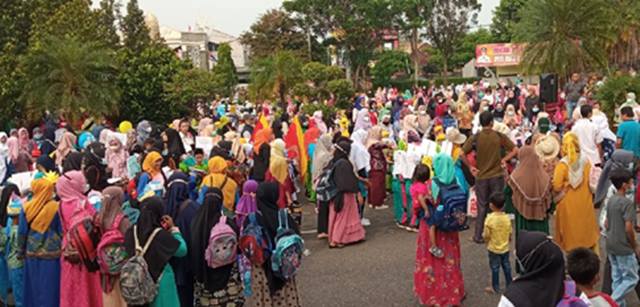 Diikuti Ribuan Anak, Himpaudi Lampung Utara Gelar Pawai Songsong Ramadan