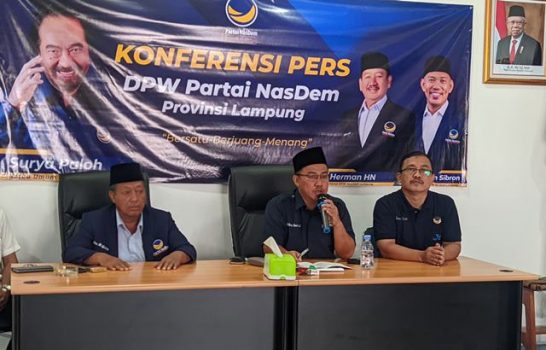 Pengurus DPW Nasdem Lampung akan Dilantik pada 26 Maret 2022