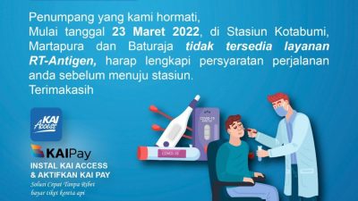 PT KAI Divre IV Hanya Layani Rapid Test Antigen di Stasiun Tanjungkarang