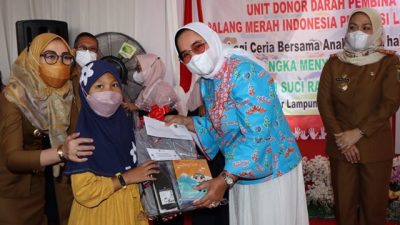 Sambut Bulan Suci Ramadhan, Ketua PMI Lampung Berbagi Bersama Penderita Thalasemia