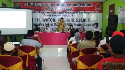 Sosialisasi Perda 3/2020, Watoni Noerdin Ajak Warga Pesawaran Terapkan Prokes dan Lakukan Vaksinasi