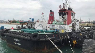 Beroperasi Tanpa Izian, ‘Tug Boat’ Berbendera Singapura Ditangkap di Perairan Batam