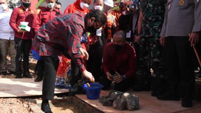 Menpan RB Tjahjo Kumolo Letakkan Batu Pertama Pembangunan Gedung Pelayanan Publik Pemkot Bandarlampung