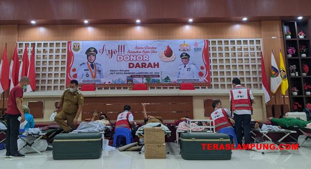 HUT ke-340 Bandarlampung, Pemkot Bandarlampung Gelar Donor Darah