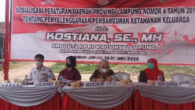 Kostiana Sosialisasikan Perda Ketahanan Keluarga di Tanjungkarang Timur