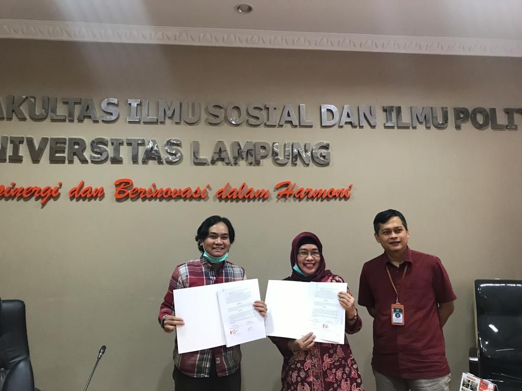 FISIP Unila-AJI Bandarlampung Teken Kerjasama Perkuat Literasi dan Riset Media