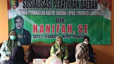 Sosialisasi Perda di Pesawaran, Hanifah Ajak Masyarakat Tetap Taat Prokes