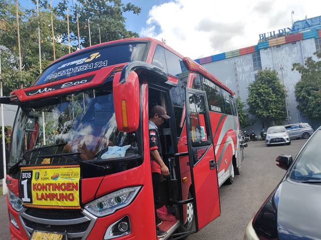 Fornas Kormi VI, Kontingen Lampung Tiba di Jakabaring City Palembang