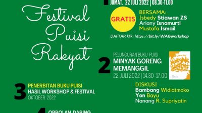 Besok, Peluncuran dan Diskusi Antologi ‘Minyak Goreng Memanggil’ Digelar di PDS HB Jassin