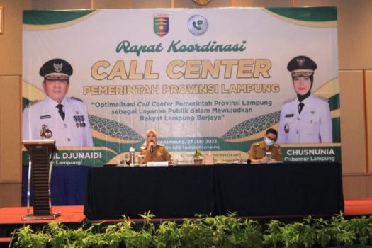 Wagub Chusnunia Pimpin Rakor ‘Call Center’ Pemerintah Provinsi Lampung