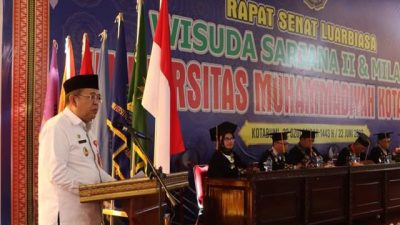 Sekdakab Lampura Hadiri Wisuda Universitas Muhammadiyah Kotabumi