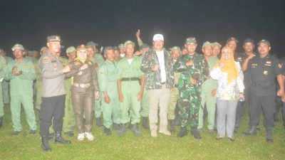 Bupati Lamteng Tinjau Apel Siaga Linmas di Sri Tejokencono