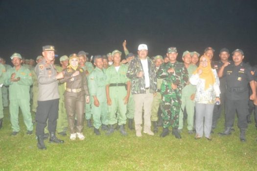 Bupati Lamteng Tinjau Apel Siaga Linmas di Sri Tejokencono