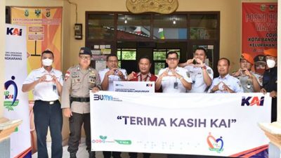 Hingga Juli 2022, PT KAI Tanjungkarang Telah Salurkan TJSL Rp350 Juta