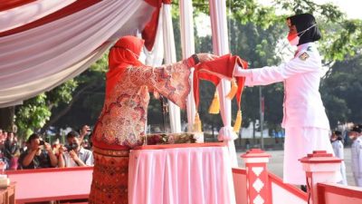 Upacara HUT ke-77 RI di Bandarlampung, 20 Linmas Terima Penghargaan