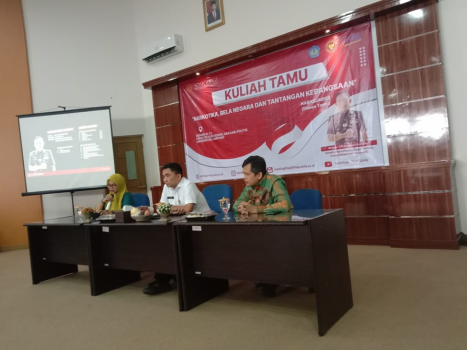 Kuliah Tamu, Jurusan Sosiologi FISIP Unila Hadirkan Direktur Bela Negara Kemhan