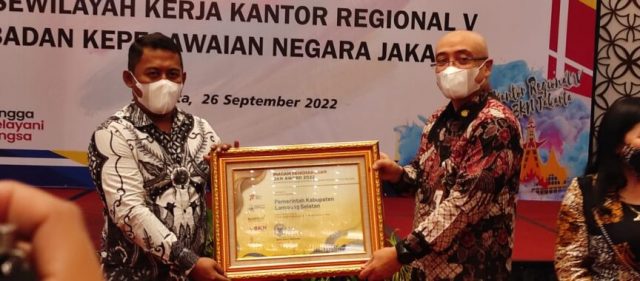 Pemkab Lampung Selatan Raih Penghargaan Terbaik Kategori Perencanaan Kebutuhan dan Mutasi Kepegawaian