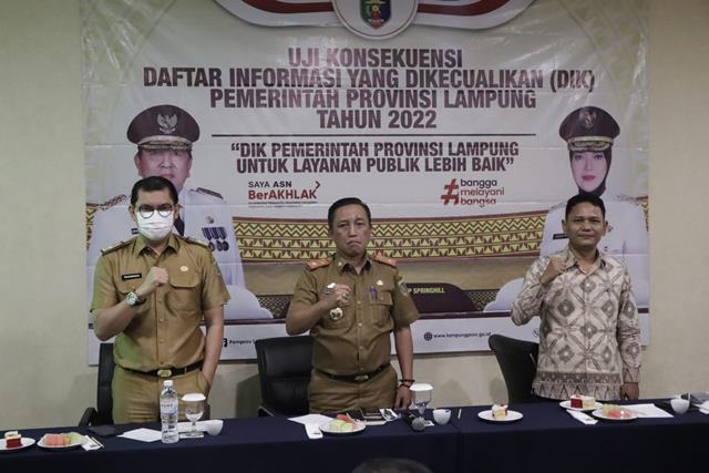 Kadis Kominfotik Provinsi Lampung Buka acara Uji Konsekuensi Daftar Informasi yang Dikecualikan