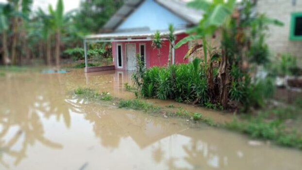 Way Sesah Meluap, Belasan Rumah di Lampung Utara Terendam Banjir