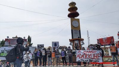 Koalisi Masyarakat Sipil Lampung Demo Tolak Pengesahan RKUHP