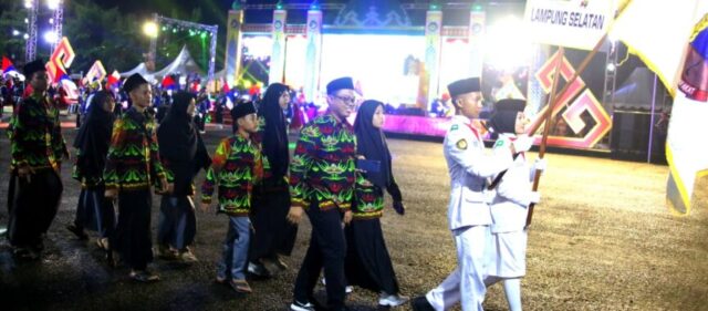 Dukung Kafilah MTQ, Perangkat Daerah Lampung Selatan Hadiri Pembukaan MTQ ke-49 Provinsi Lampung