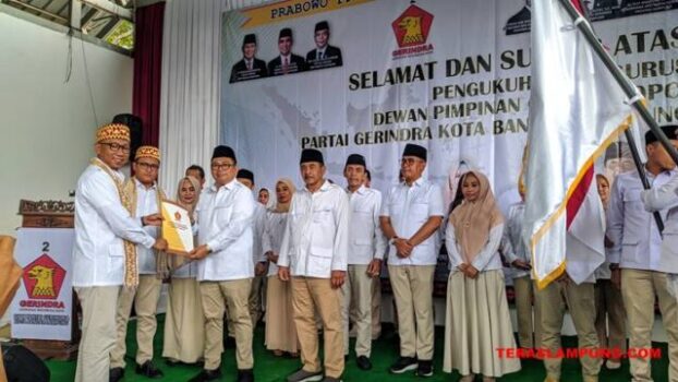 Andika Wibawa Dilantik Sebagai Ketua DPD Partai Gerindra Bandarlampung