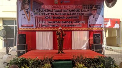 Walikota Bandarlampung Resmikan Puskesmas Rawat Inap Kampung Sawah