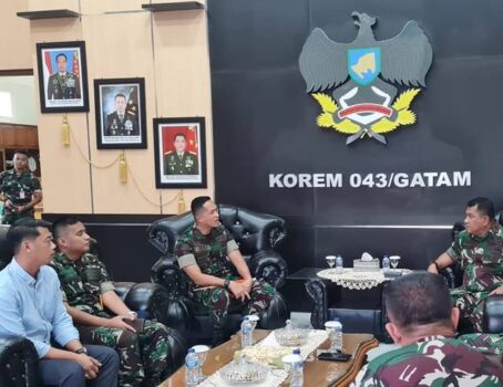 Perkuat Silaturahmi, Danlanud BNY Audiensi dengan Danrem 043/Gatam dan Kakanwil ATR/BPN Lampung