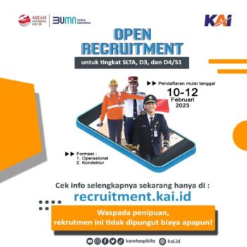 KAI Buka Rekrutmen Eksternal, Pendaftaran Hingga 12 Februari