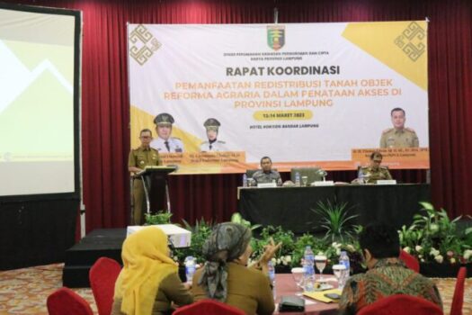 Sekdaprov Lampung Buka Rakor Pemanfaatan Redistribusi Tanah Objek Reforma Agraria