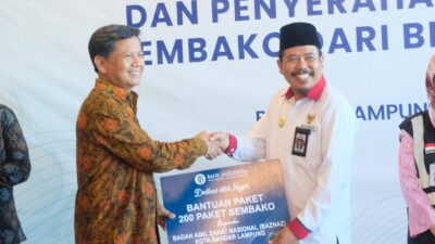 Bank Indonesia KPw Lampung dan BMPD Serahkan Bantuan Paket Sembako