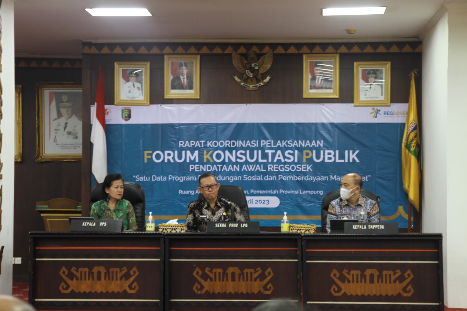 Sekdaprov Lampung Pimpin Rakor Forum Komunikasi Publik Pendataan Awal Regsosek