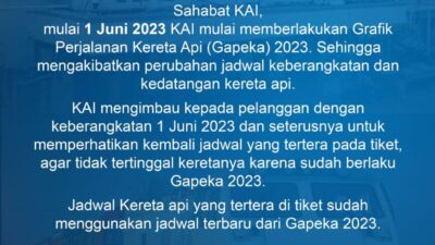 Hampir 100 Ribu Masyarakat Gunakan Kereta Api di Wilayah Divre IV Tanjungkarang dari Januari 2022 hingga Mei 2023
