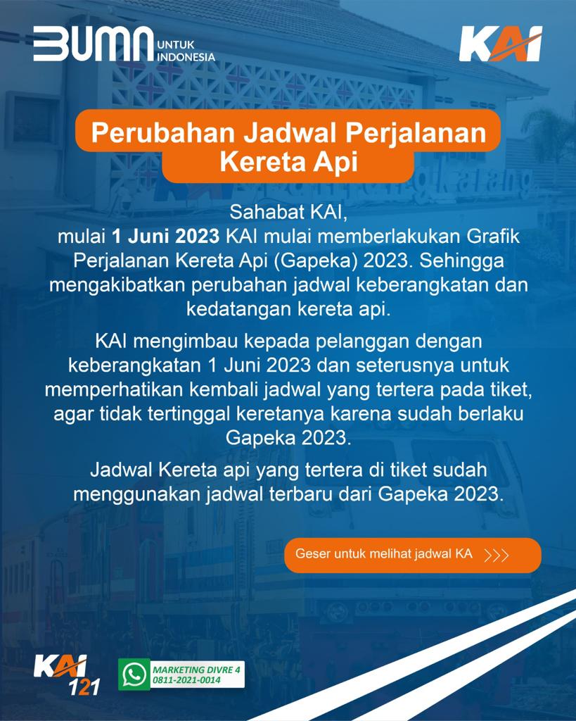 Hampir 100 Ribu Masyarakat Gunakan Kereta Api di Wilayah Divre IV Tanjungkarang dari Januari 2022 hingga Mei 2023