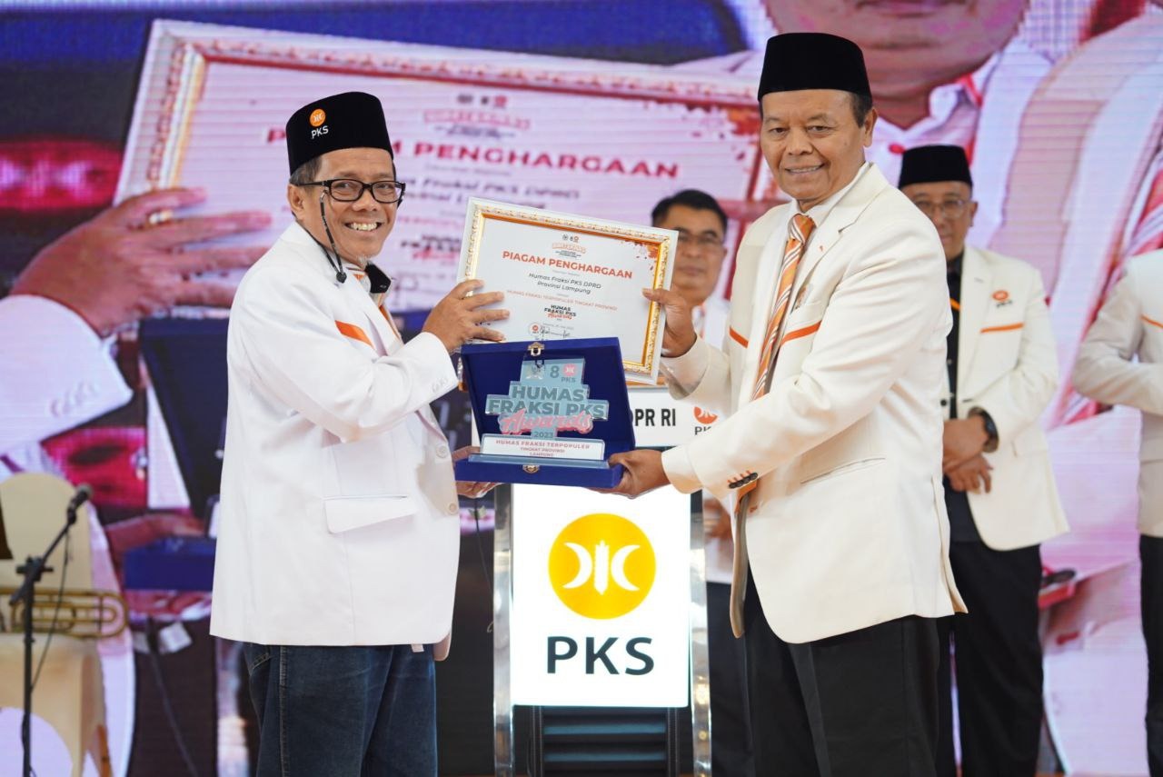 Humas FPKS Lampung Diganjar Humas Fraksi Terpopuler di Humas Fraksi PKS Award 2023