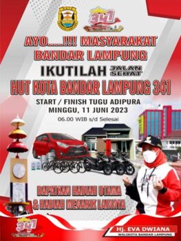 HUT ke-341, Pemkot Bandarlampung akan Gelar Jalan Sehat dengan Hadiah Utama Rumah dan Mobil