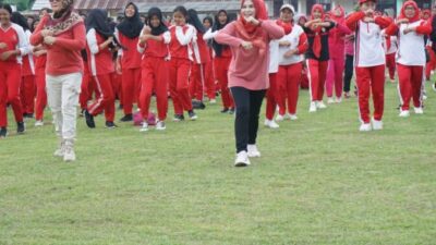 Ketua YJI Lampung Selatan Senam Bersama Masyarakat Candipuro