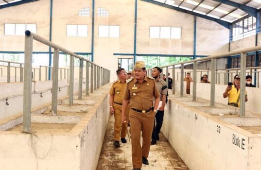 Bupati Musa Ahmad Tinjau Pasar Rakyat di Bandarjaya