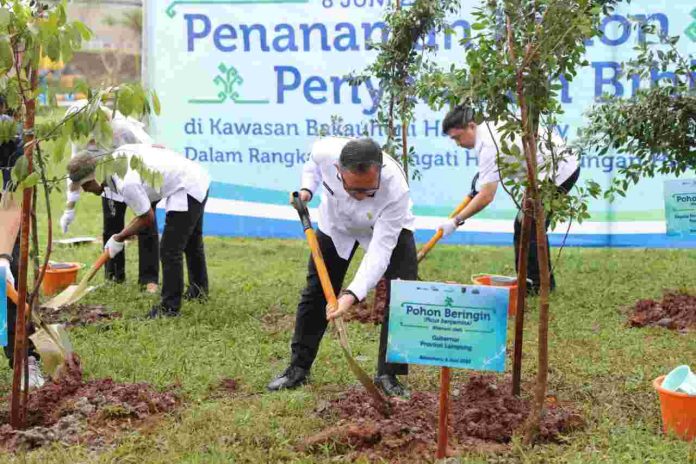 Pemprov Lampung Lakukan Penanaman dan Penyerahan Bibit Pohon di Kawasan Wisata Krakatau Park