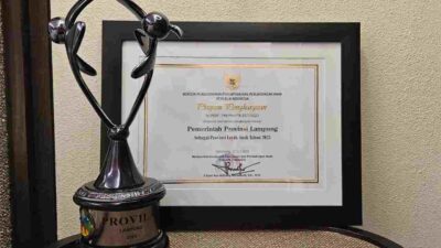Gubernur Lampung Raih Penghargaan Pelopor Provila dari Kementerian PPPA RI