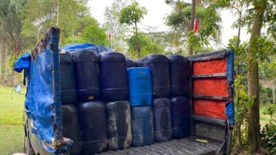 Polres Lamtim Tangkap Penimbun 98 Jeriken BBM Bersubsidi