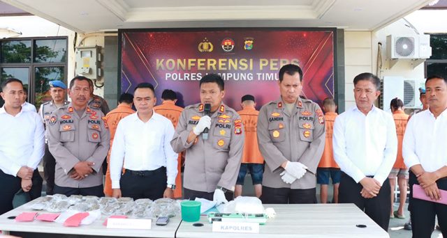 Polres Lampung Timur Ringkus Delapan Anggota Sindikat Peredaran Narkoba