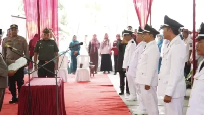 Bupati Lampung Selatan Lantik Lima Kepala Desa Terpilih Hasil Pilkades Serentak Kecamatan Penengahan