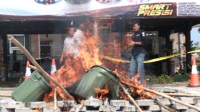 Polres Lampung Selatan Bakar Narkoba Senilai Rp15 Miliar