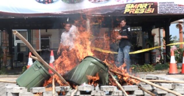Polres Lampung Selatan Bakar Narkoba Senilai Rp15 Miliar