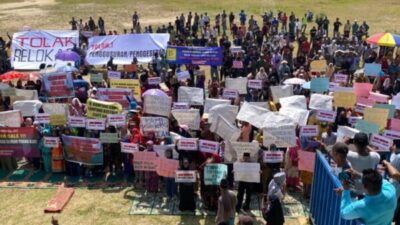 Tolak Relokasi, Ribuan Warga Melayu Rempang Berkumpul, Bersolawat, Berpantun, dan Berorasi