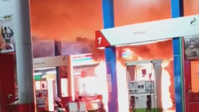 SPBU di Jalan Antasari Bandarlampung Terbakar
