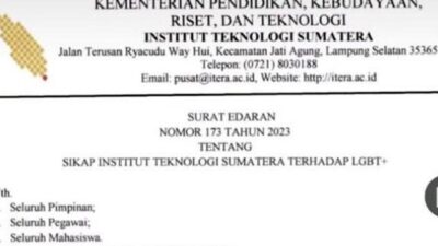 Konsorsium Pegiat HIV bersama NGO di Lampung Kritisi Surat Edaran Rektor Itera soal Diskriminasi Keberagaman Gender
