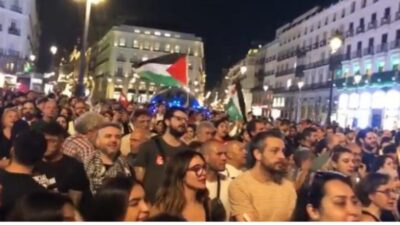 Ratusan Warga Spanyol Unjuk Rasa Dukung Palestina